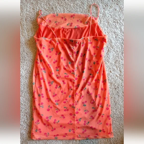 Asos Cherry Mesh Cowl Dress Size US 14 NWOT - Picture 10 of 15